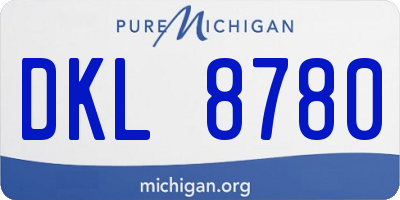 MI license plate DKL8780
