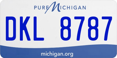 MI license plate DKL8787