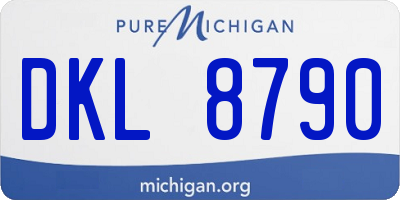 MI license plate DKL8790
