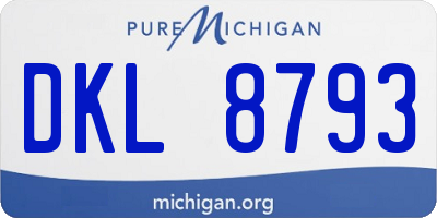 MI license plate DKL8793