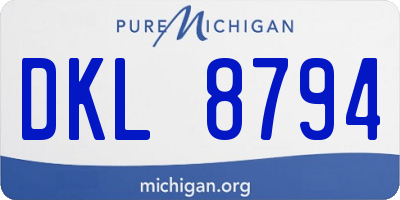 MI license plate DKL8794