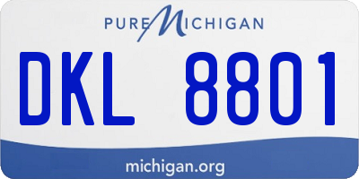 MI license plate DKL8801