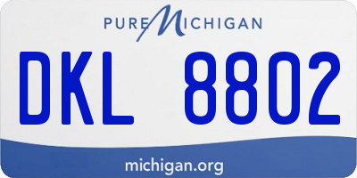MI license plate DKL8802