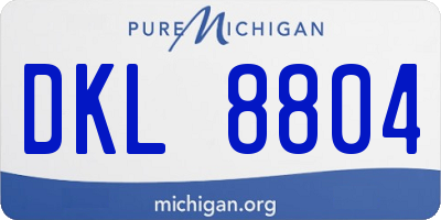 MI license plate DKL8804