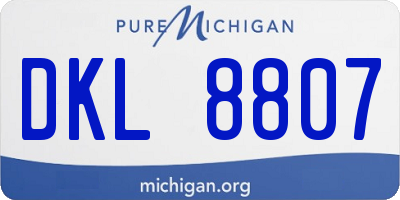 MI license plate DKL8807