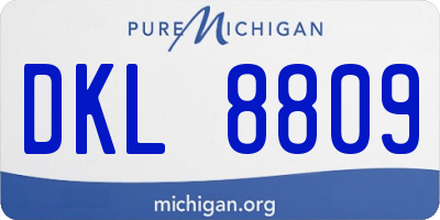 MI license plate DKL8809