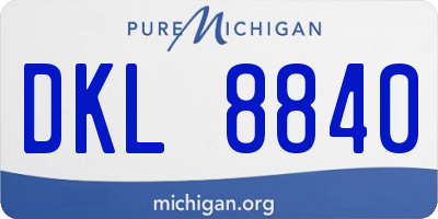 MI license plate DKL8840