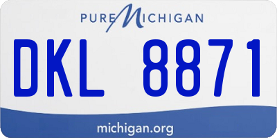 MI license plate DKL8871