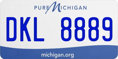 MI license plate DKL8889