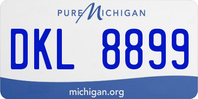 MI license plate DKL8899