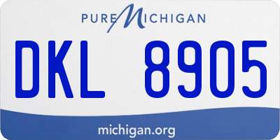 MI license plate DKL8905