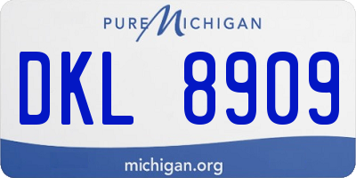 MI license plate DKL8909