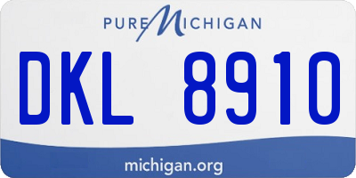 MI license plate DKL8910