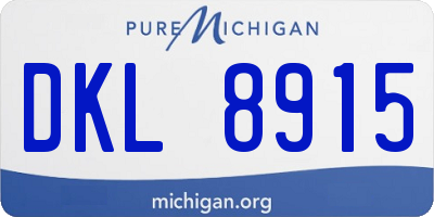 MI license plate DKL8915