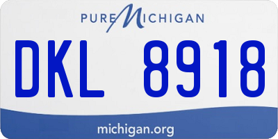 MI license plate DKL8918