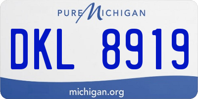 MI license plate DKL8919