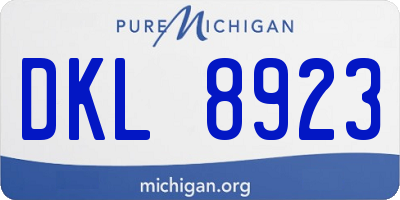 MI license plate DKL8923