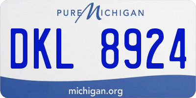 MI license plate DKL8924