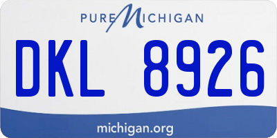 MI license plate DKL8926