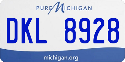 MI license plate DKL8928