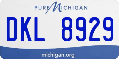 MI license plate DKL8929