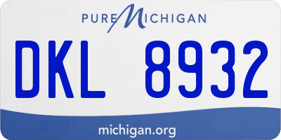MI license plate DKL8932