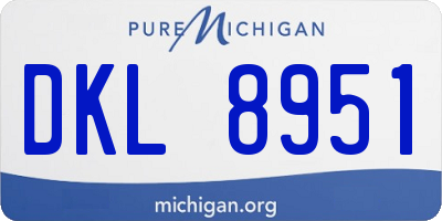 MI license plate DKL8951