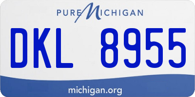 MI license plate DKL8955