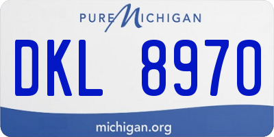MI license plate DKL8970