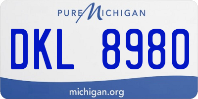 MI license plate DKL8980
