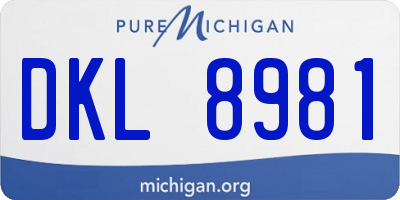 MI license plate DKL8981