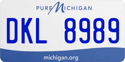 MI license plate DKL8989