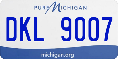 MI license plate DKL9007
