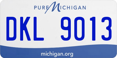 MI license plate DKL9013