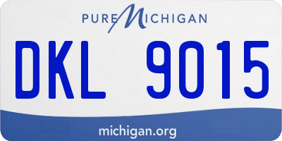 MI license plate DKL9015