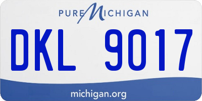 MI license plate DKL9017