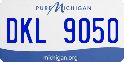 MI license plate DKL9050
