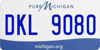 MI license plate DKL9080