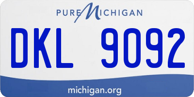 MI license plate DKL9092