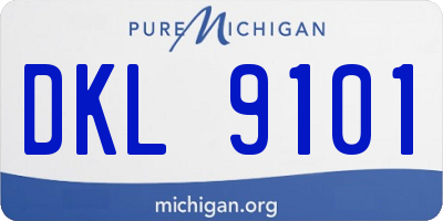 MI license plate DKL9101