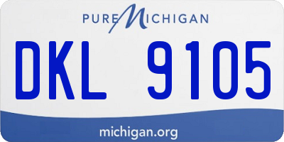 MI license plate DKL9105