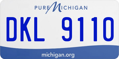 MI license plate DKL9110