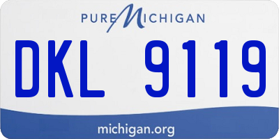 MI license plate DKL9119
