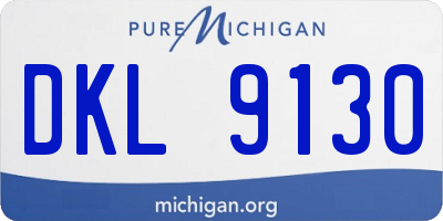 MI license plate DKL9130