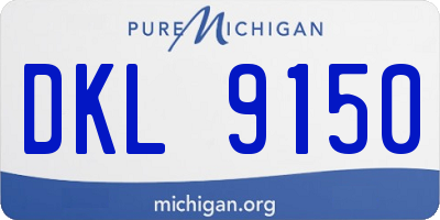 MI license plate DKL9150