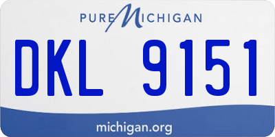 MI license plate DKL9151