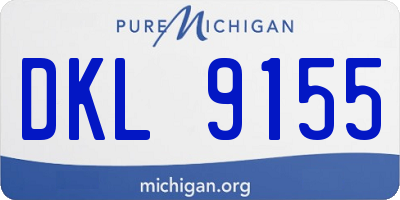 MI license plate DKL9155