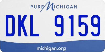 MI license plate DKL9159