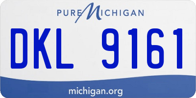 MI license plate DKL9161