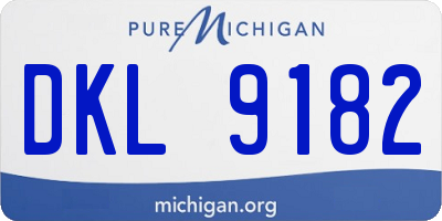 MI license plate DKL9182